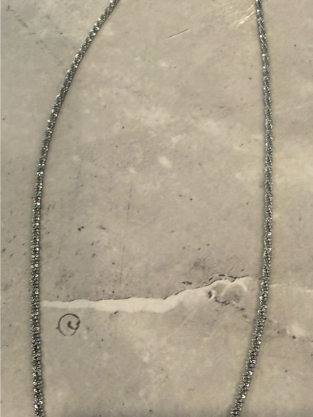 Silver tone Sparkle 21” Rope Necklace